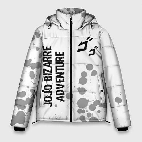 Мужская зимняя куртка JoJo Bizarre Adventure glitch на светлом фоне: над / 3D-Черный – фото 1