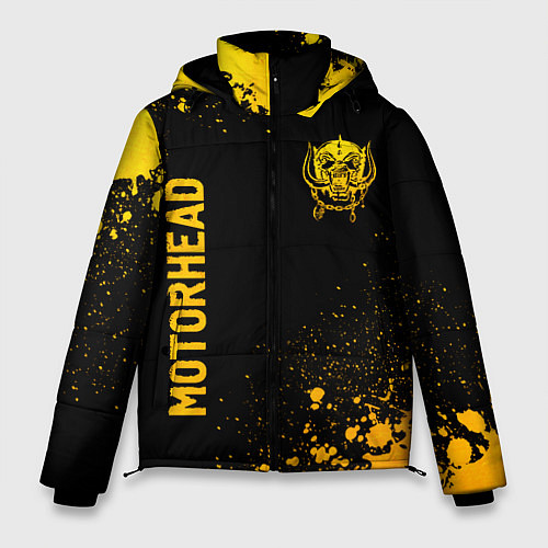 Мужская зимняя куртка Motorhead - gold gradient: надпись, символ / 3D-Черный – фото 1