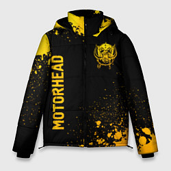 Мужская зимняя куртка Motorhead - gold gradient: надпись, символ