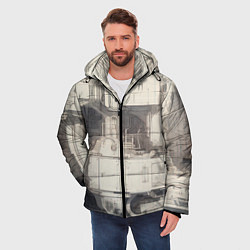 Куртка зимняя мужская Футуристическая архитектура будущего, цвет: 3D-светло-серый — фото 2