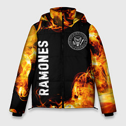 Куртка зимняя мужская Ramones и пылающий огонь, цвет: 3D-черный