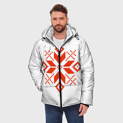 Куртка зимняя мужская Удмуртский узор, цвет: 3D-красный — фото 2