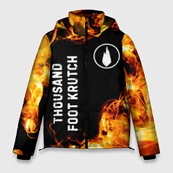 Куртка зимняя мужская Thousand Foot Krutch и пылающий огонь, цвет: 3D-черный