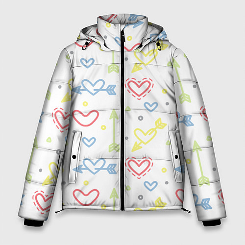Мужская зимняя куртка Color hearts / 3D-Черный – фото 1