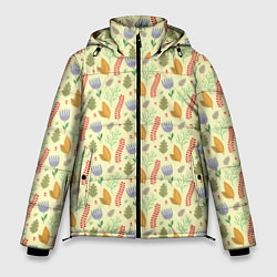 Куртка зимняя мужская Flower paradise, цвет: 3D-светло-серый