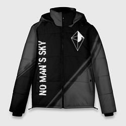 Куртка зимняя мужская No Mans Sky glitch на темном фоне: надпись, символ, цвет: 3D-черный