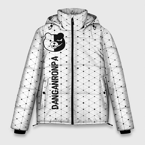 Мужская зимняя куртка Danganronpa glitch на светлом фоне: по-вертикали / 3D-Черный – фото 1