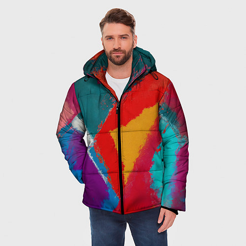 Мужская зимняя куртка Стеклянное мозаичное / 3D-Светло-серый – фото 3