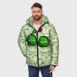 Куртка зимняя мужская Зеленые слаймы стардью, цвет: 3D-светло-серый — фото 2
