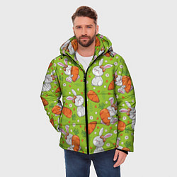 Куртка зимняя мужская Летние зайчики, цвет: 3D-светло-серый — фото 2