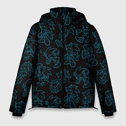Куртка зимняя мужская Соник паттерн, цвет: 3D-черный