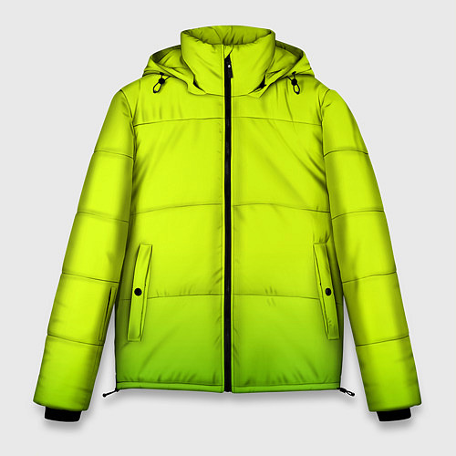Мужская зимняя куртка Сочный лимон градиент / 3D-Светло-серый – фото 1