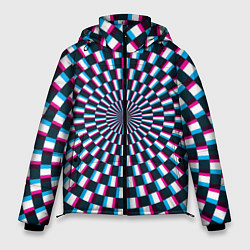 Куртка зимняя мужская Оптическая иллюзия глитч, цвет: 3D-красный