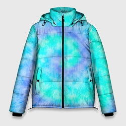 Куртка зимняя мужская Тай дай морская волна, цвет: 3D-черный