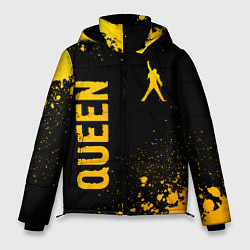 Мужская зимняя куртка Queen - gold gradient: надпись, символ