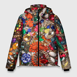 Куртка зимняя мужская Камни и драгоценности, цвет: 3D-светло-серый