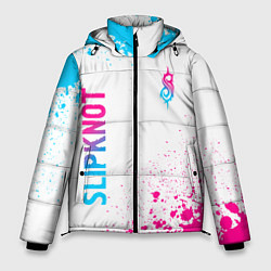 Мужская зимняя куртка Slipknot neon gradient style: надпись, символ