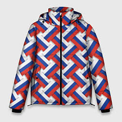 Куртка зимняя мужская Россия - плетёнка, цвет: 3D-черный