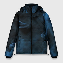 Куртка зимняя мужская Синий туман текстура от нейросети, цвет: 3D-черный