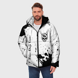 Куртка зимняя мужская Three Days Grace и рок символ на светлом фоне, цвет: 3D-черный — фото 2