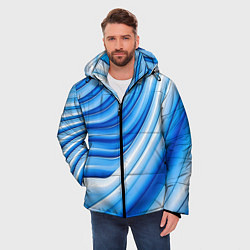 Куртка зимняя мужская Волнистая полосатая текстура от нейросети, цвет: 3D-светло-серый — фото 2