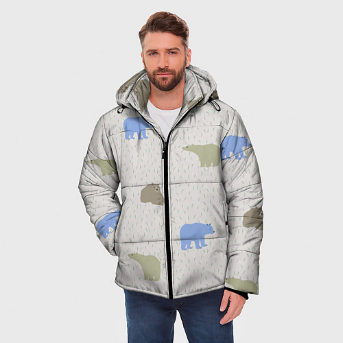 Мужская зимняя куртка Мишутки / 3D-Светло-серый – фото 3