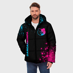 Куртка зимняя мужская Danganronpa - neon gradient: надпись, символ, цвет: 3D-черный — фото 2
