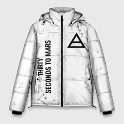 Куртка зимняя мужская Thirty Seconds to Mars glitch на светлом фоне: над, цвет: 3D-черный