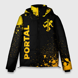 Куртка зимняя мужская Portal - gold gradient: надпись, символ, цвет: 3D-черный