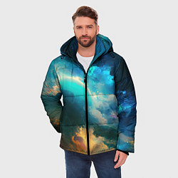 Куртка зимняя мужская Далекий космос, цвет: 3D-черный — фото 2