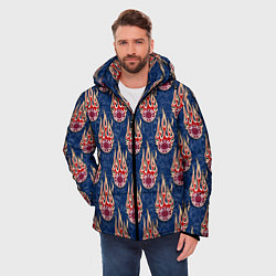 Куртка зимняя мужская Ставки, фишки, покер, цвет: 3D-красный — фото 2