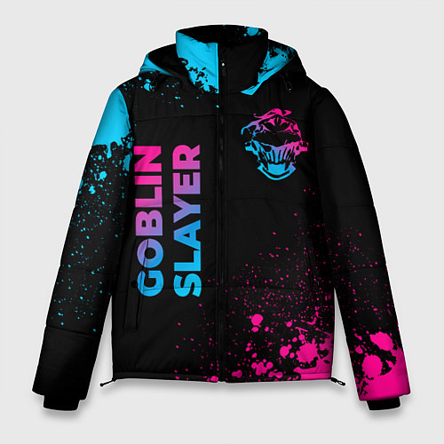 Мужская зимняя куртка Goblin Slayer - neon gradient: надпись, символ / 3D-Черный – фото 1