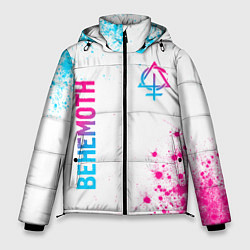 Мужская зимняя куртка Behemoth neon gradient style: надпись, символ