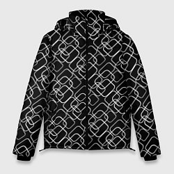 Куртка зимняя мужская Кольца на черном, цвет: 3D-черный