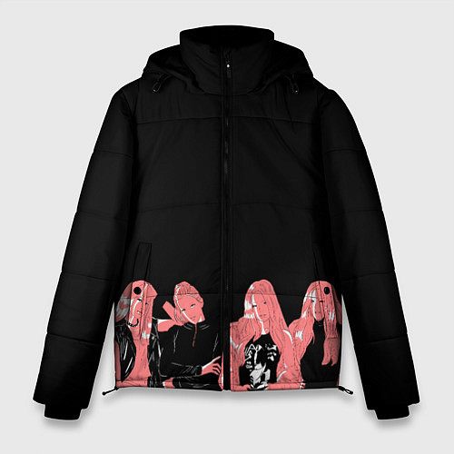 Мужская зимняя куртка Black pink на черном / 3D-Черный – фото 1