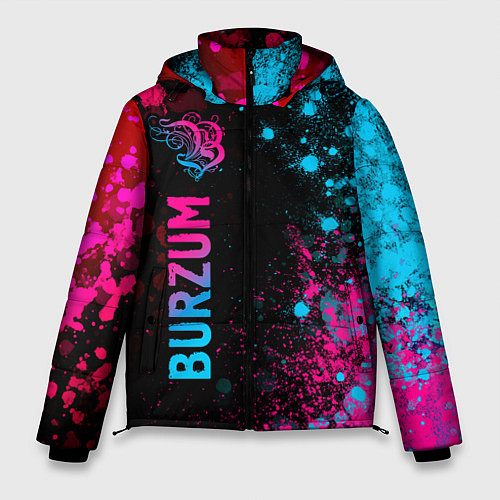 Мужская зимняя куртка Burzum - neon gradient: по-вертикали / 3D-Черный – фото 1