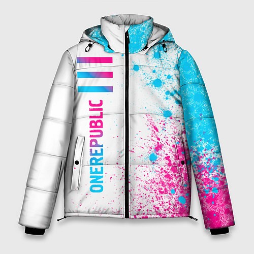 Мужская зимняя куртка OneRepublic neon gradient style: по-вертикали / 3D-Черный – фото 1