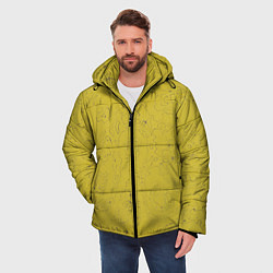 Куртка зимняя мужская Рябь - зеленовато-желтый и фиолетовый - узор Хуф и, цвет: 3D-черный — фото 2