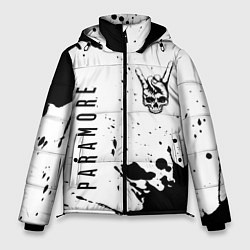 Мужская зимняя куртка Paramore и рок символ на светлом фоне