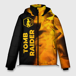 Куртка зимняя мужская Tomb Raider - gold gradient: по-вертикали, цвет: 3D-черный