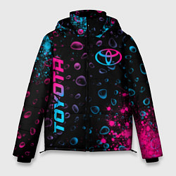 Мужская зимняя куртка Toyota - neon gradient: надпись, символ