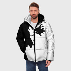 Куртка зимняя мужская Волчий вой в горах, цвет: 3D-светло-серый — фото 2