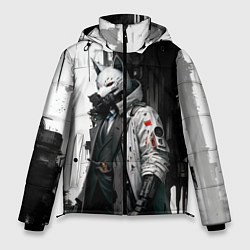 Куртка зимняя мужская Охотник в маске кицунэ, цвет: 3D-светло-серый