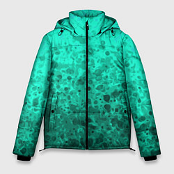 Куртка зимняя мужская Абстракция аквамарин, цвет: 3D-черный