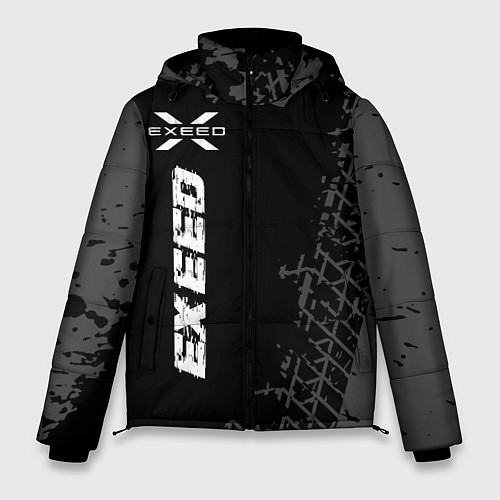 Мужская зимняя куртка Exeed speed на темном фоне со следами шин: по-верт / 3D-Черный – фото 1