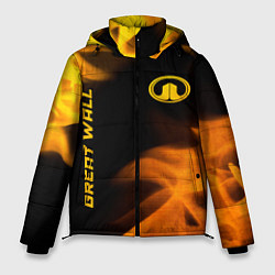 Куртка зимняя мужская Great Wall - gold gradient: надпись, символ, цвет: 3D-черный