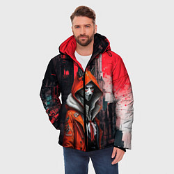 Куртка зимняя мужская Кибернетический демон они, цвет: 3D-черный — фото 2