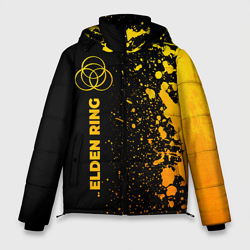 Мужская зимняя куртка Elden Ring - gold gradient: по-вертикали / 3D-Черный – фото 1