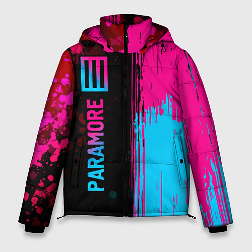 Мужская зимняя куртка Paramore - neon gradient: по-вертикали / 3D-Черный – фото 1