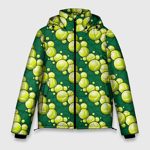 Мужская зимняя куртка Большой теннис - мячики / 3D-Черный – фото 1